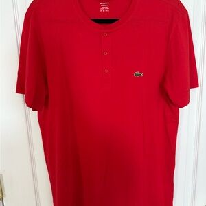 Lacoste Red Casual Button Down Shirt